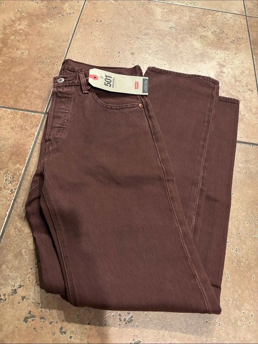 Levi's 501 Men's Straight Leg Jeans in Deep Maroon 29x32